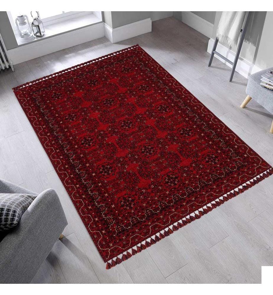 Tapis, rouge, 88% Acrylic Chenille / 12% Polyester, 120 x 180 cm