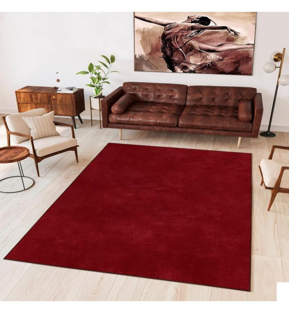Tapis, rouge bordeaux, 100% polyester, 40 x 60 cm