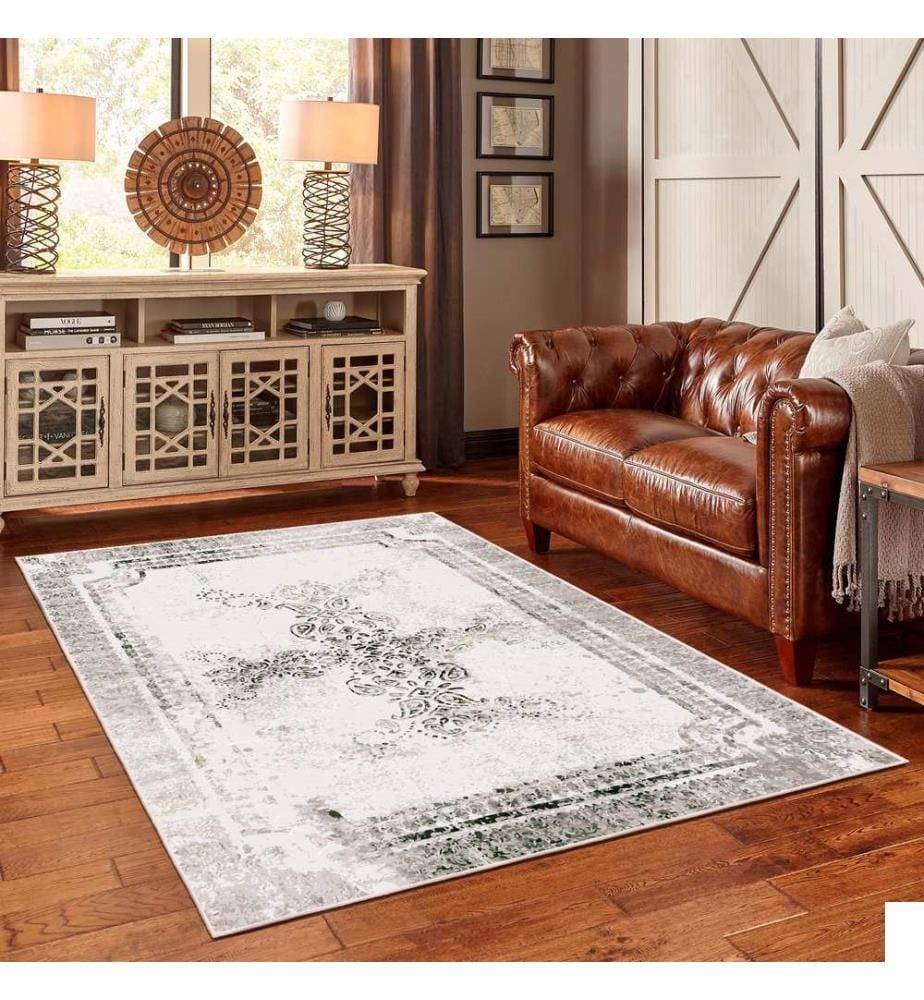 Tapis, blanc, 70% coton / 30% chenille, 80 x 50 cm