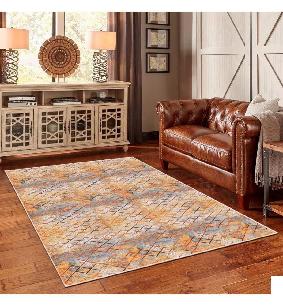 Tapis, orange, 70% coton / 30% chenille, 80 x 50 cm