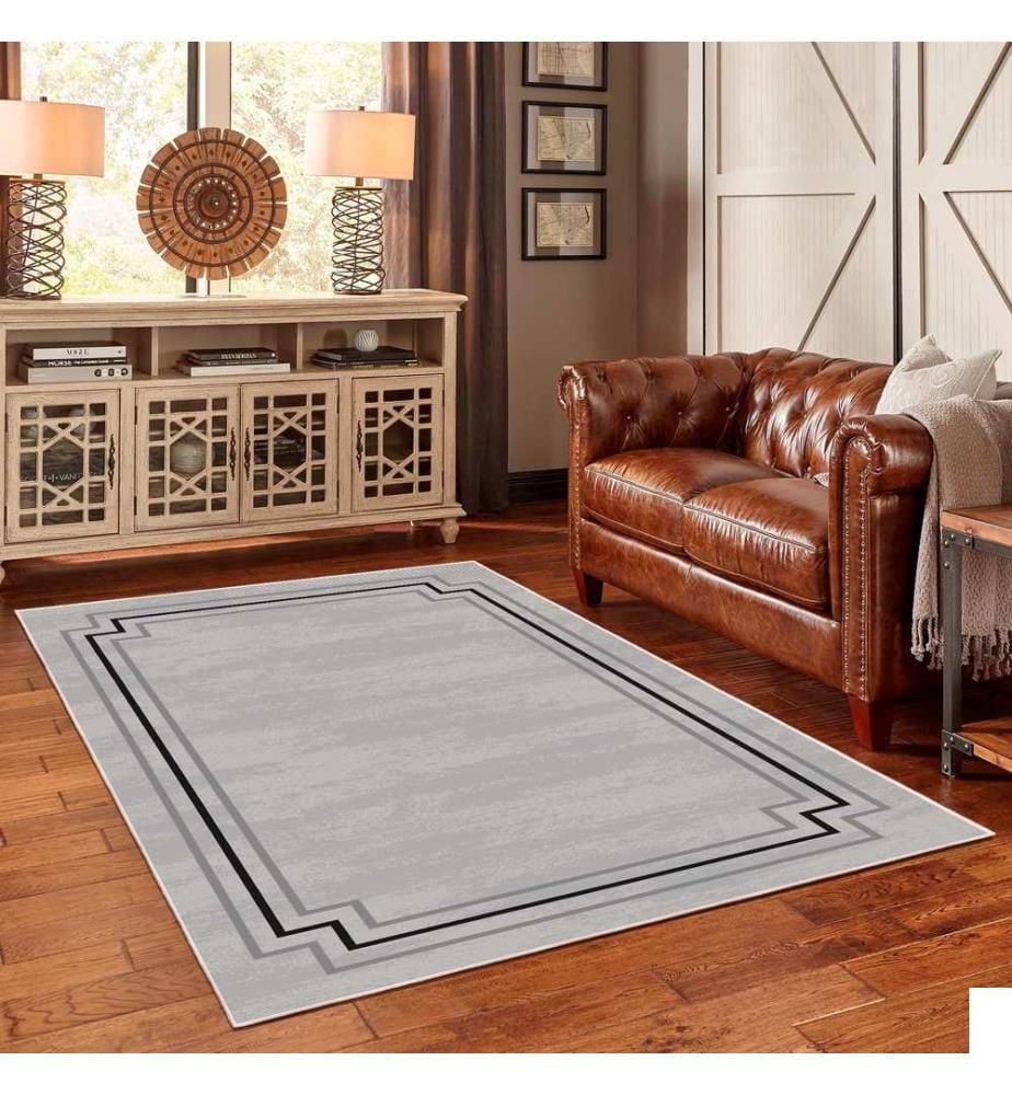 Tapis, gris, 70% coton / 30% chenille, 80 x 50 cm