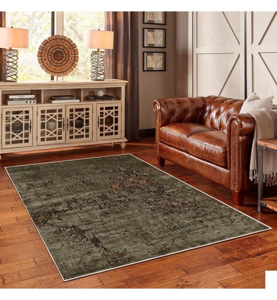 Tapis, vert, 70% coton / 30% chenille, 80 x 50 cm