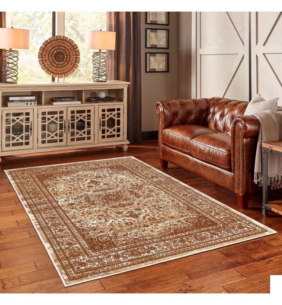 Tapis, marron, 70% coton / 30% chenille, 80 x 50 cm
