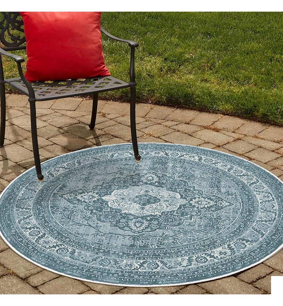 Tapis, bleu, 70% coton / 30% chenille, 50 x 50 cm