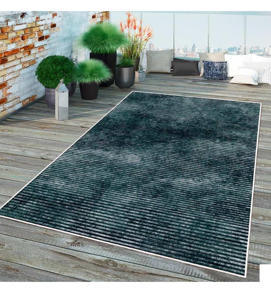 Tapis, bleu, 70% coton / 30% chenille, 80 x 50 cm