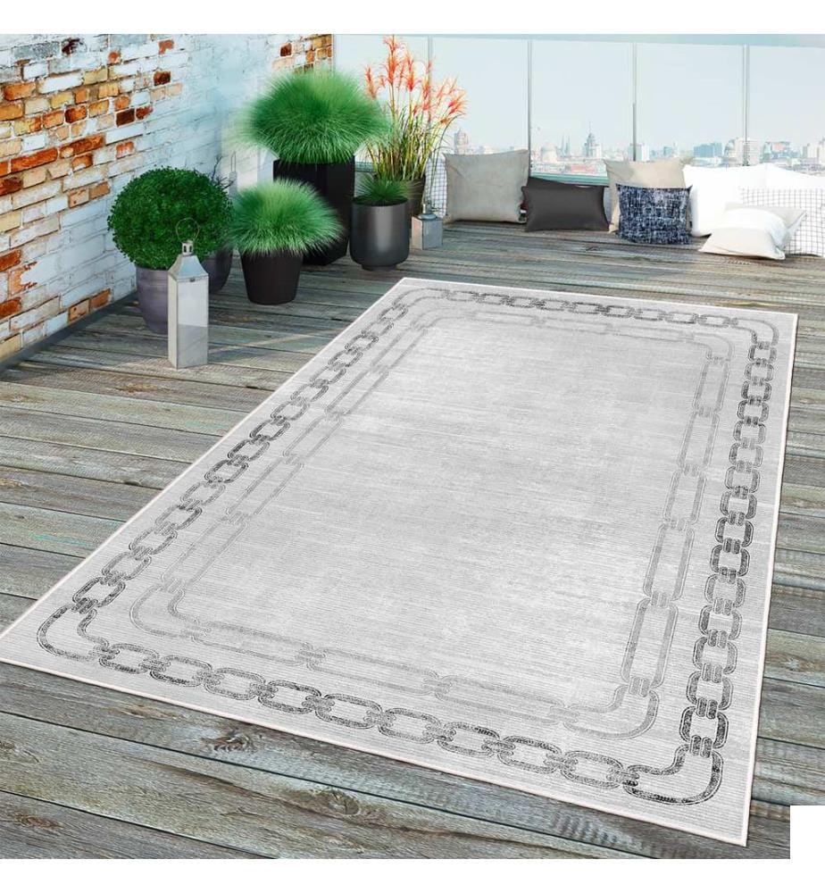 Tapis, gris, 70% coton / 30% chenille, 80 x 50 cm