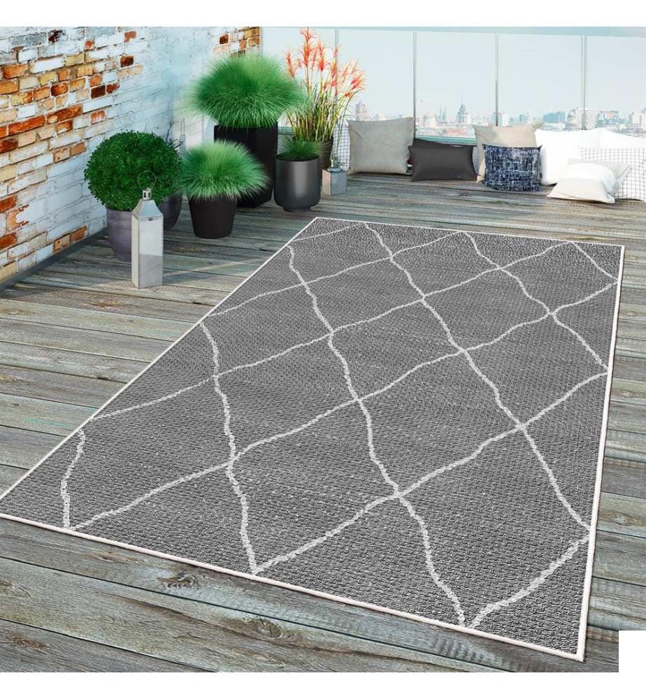 Tapis, gris, 70% coton / 30% chenille, 80 x 50 cm