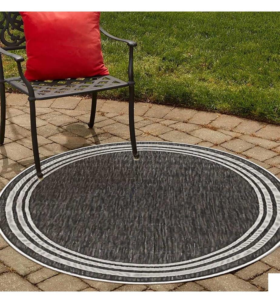 Tapis, gris, 70% coton / 30% chenille, diamètre : 60 cm