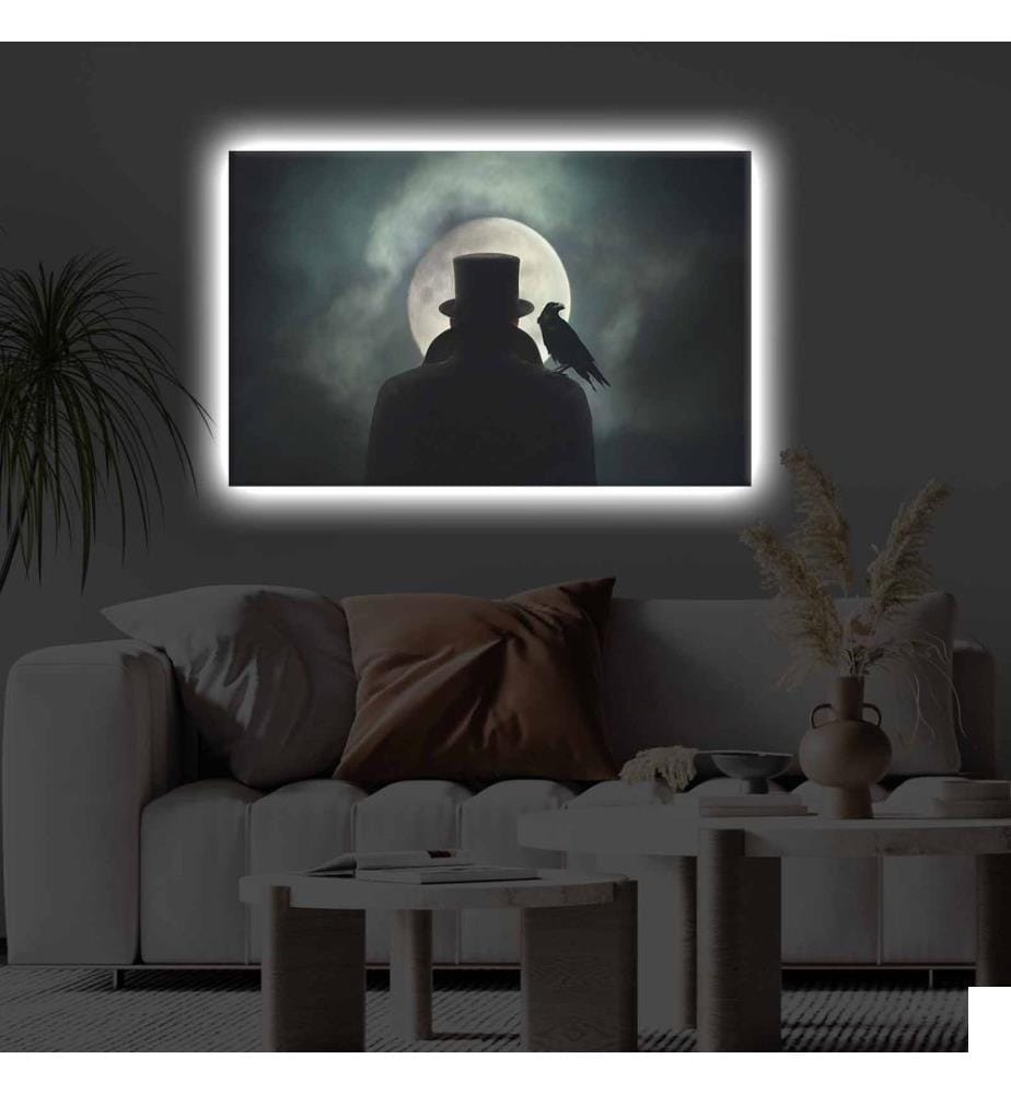 Peinture sur toile décorative éclairée par LED, multicolore, toile polyester