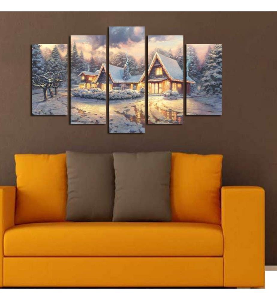 Peinture décorative MDF, 5 pièces, Multicolore, MDF