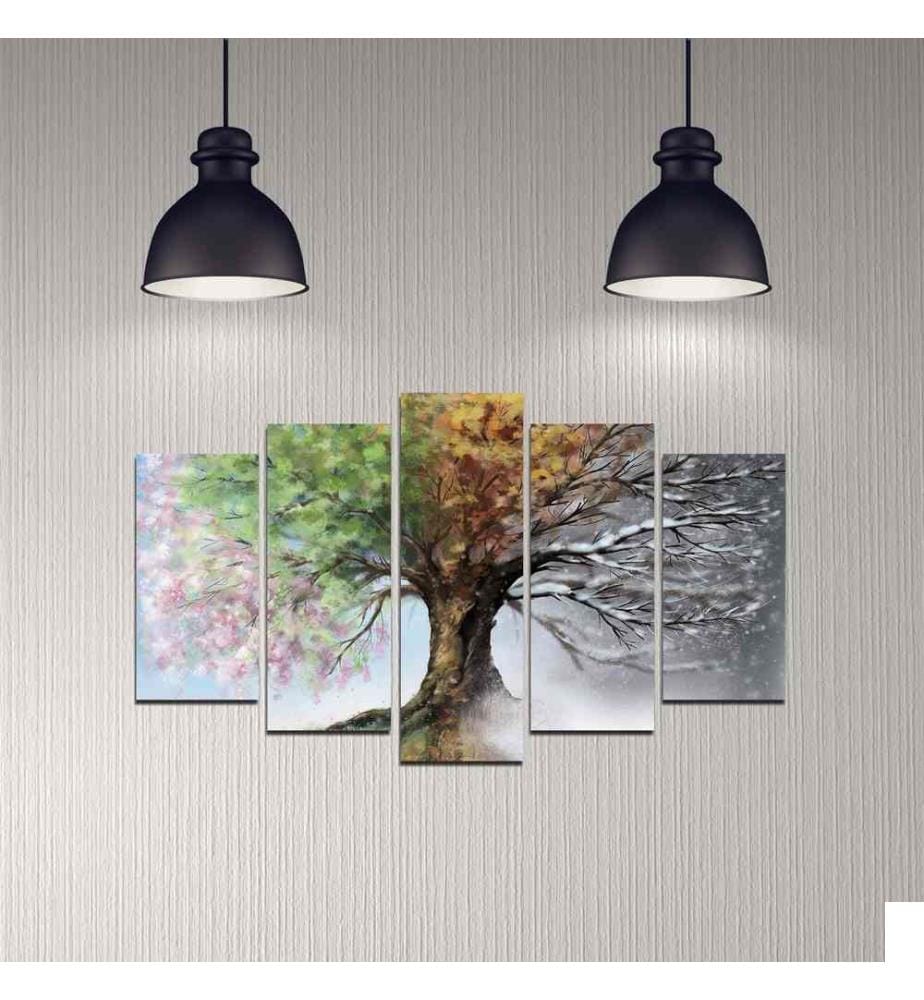 Peinture décorative MDF, 5 pièces, Multicolore, MDF