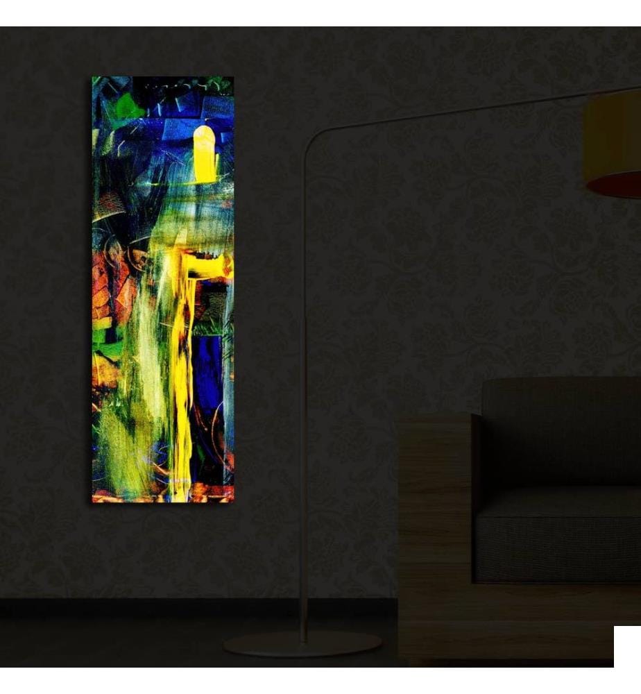 Peinture sur toile décorative éclairée par LED, multicolore, toile en daim