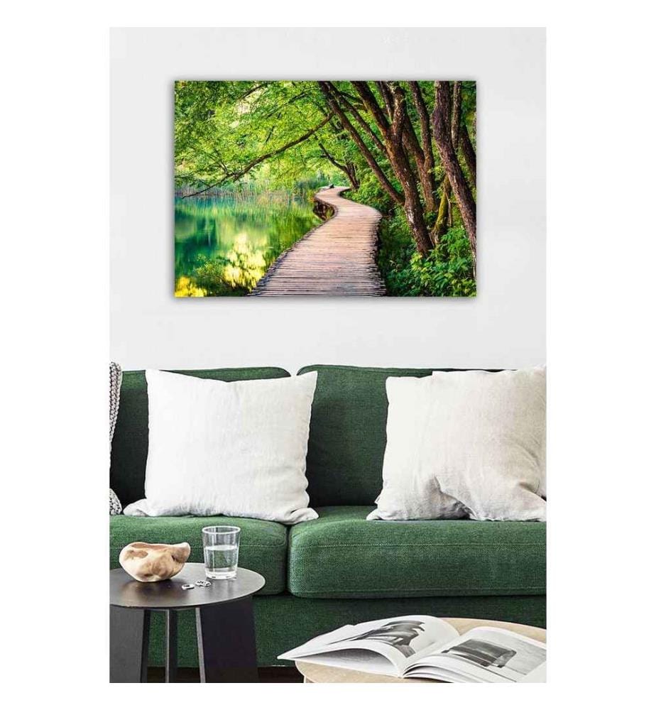 Peinture décorative sur toile, multicolore, toile, cadre en bois