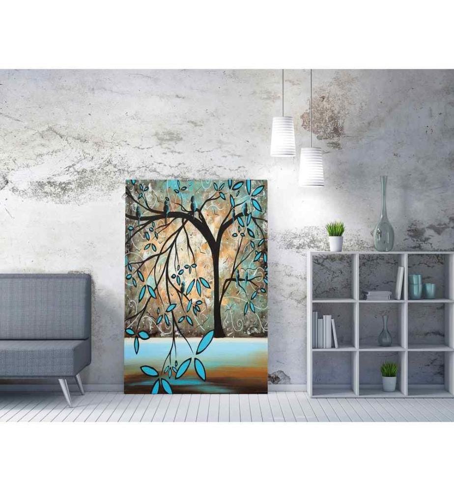 Peinture décorative sur toile, multicolore, 50% polyester - 50% coton, cadre en bois