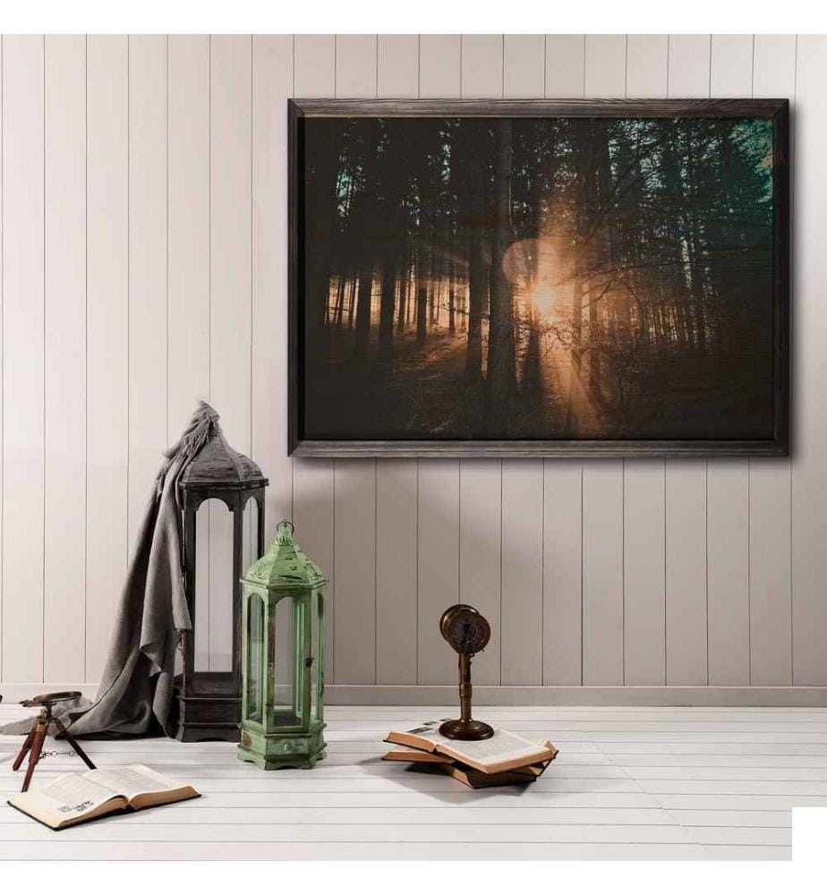 Peinture décorative en bois encadrée, multicolore, peinture en bois de pin, cadre en bois