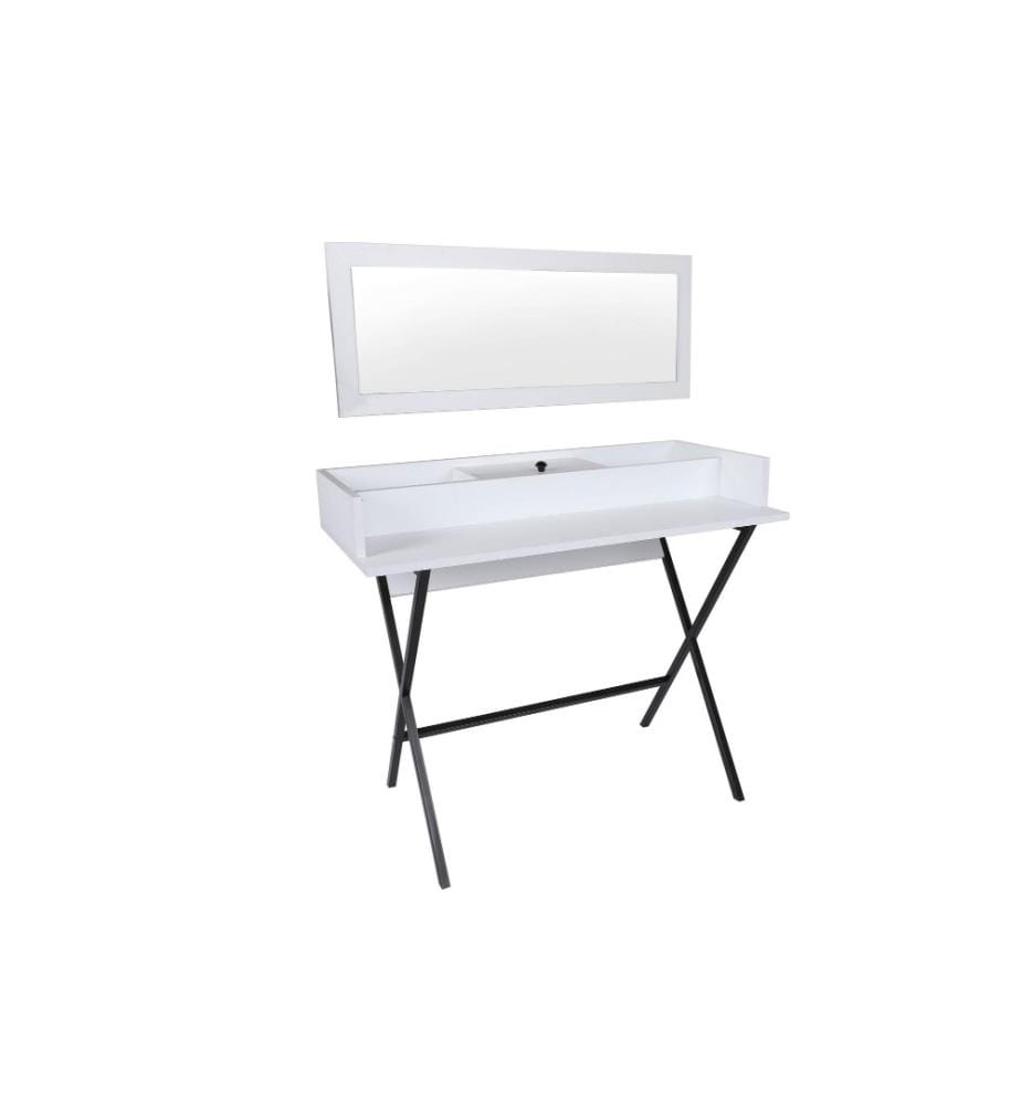 Table de maquillage, blanc, panneau de particules mélaminé