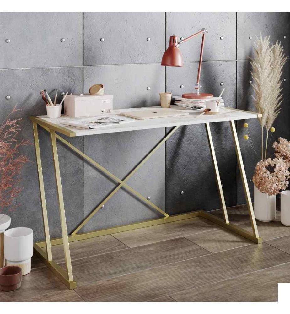 Bureau d'étude, blanc, or, panneau de particules mélaminé