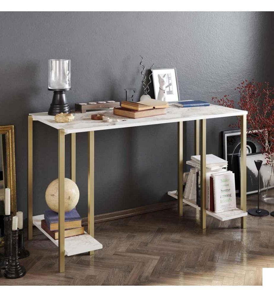 Bureau d'étude, blanc, or, panneau de particules mélaminé