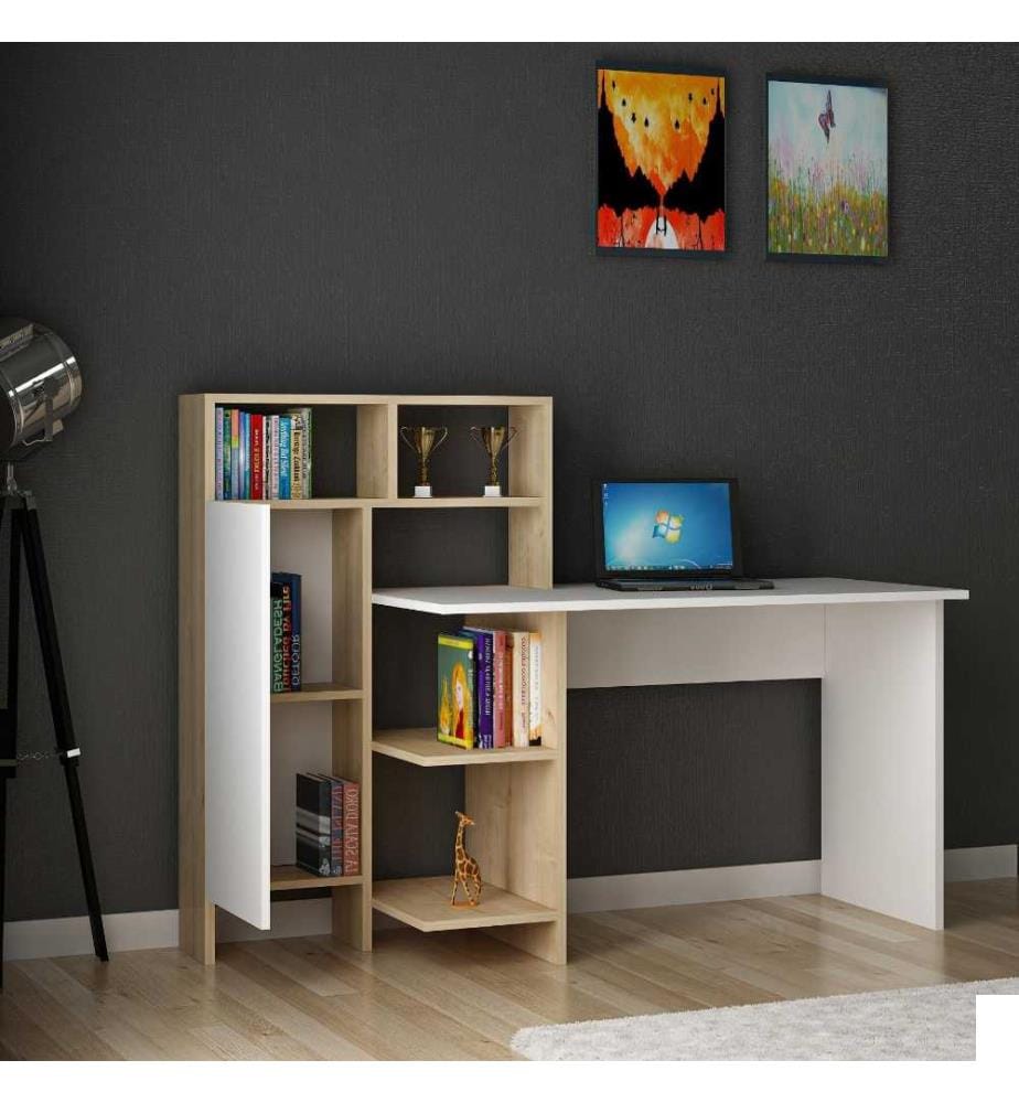 Bureau d'étude, chêne, panneau de particules mélaminé