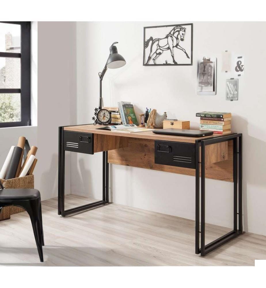 Bureau d'étude, pin atlantique, noir, panneau de particules mélaminé