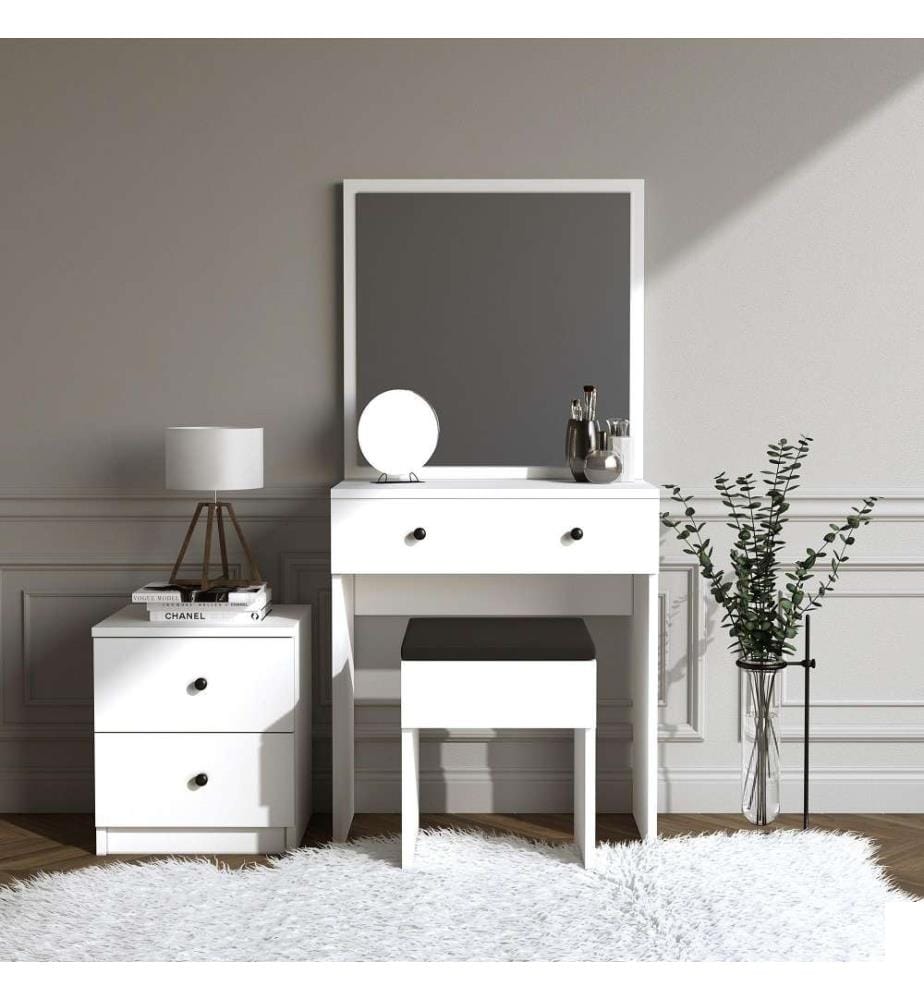Table de maquillage, blanc, panneau de particules mélaminé