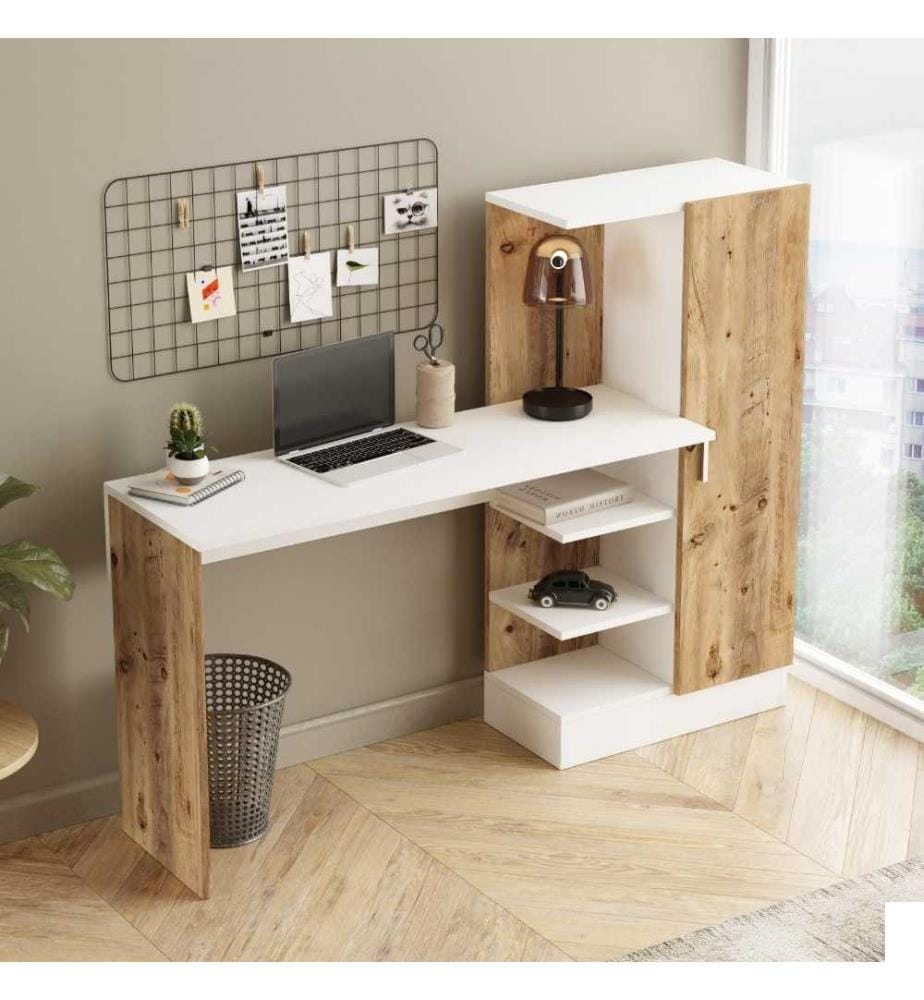 Bureau d'étude, pin atlantique blanc, panneau de particules mélaminé