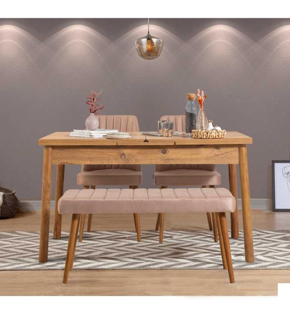 Ensemble table et chaises, 4 pièces, pin atlantique, panneau de particules mélaminé