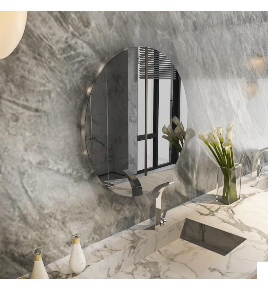 Miroir, Gris foncé, Argent, MDF