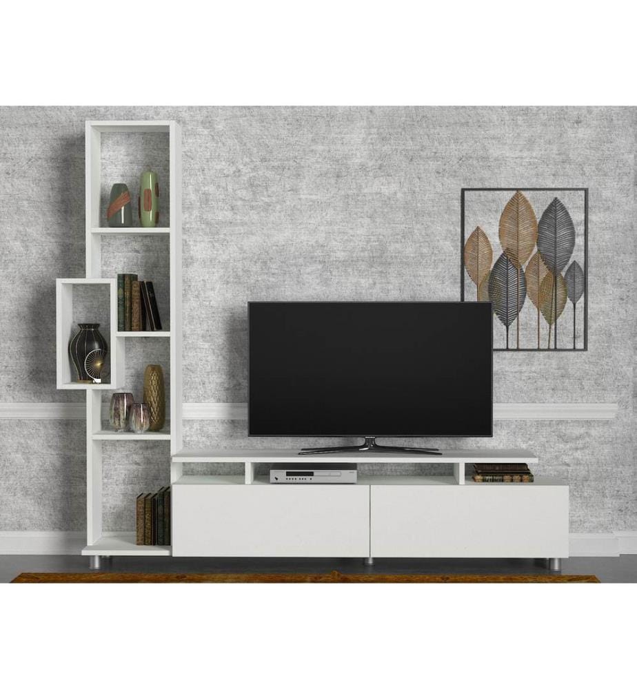 Blanc, Armoires Tv, 166,7X160X29,5 cm, Plaque De Particules À Revêtement En Mélamine