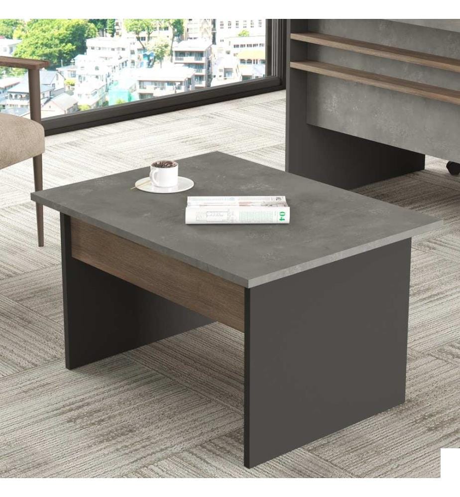 Brun, Tables Basses, 46,3X80X60 cm, Assiette De Particules Enrobée De Mélamine