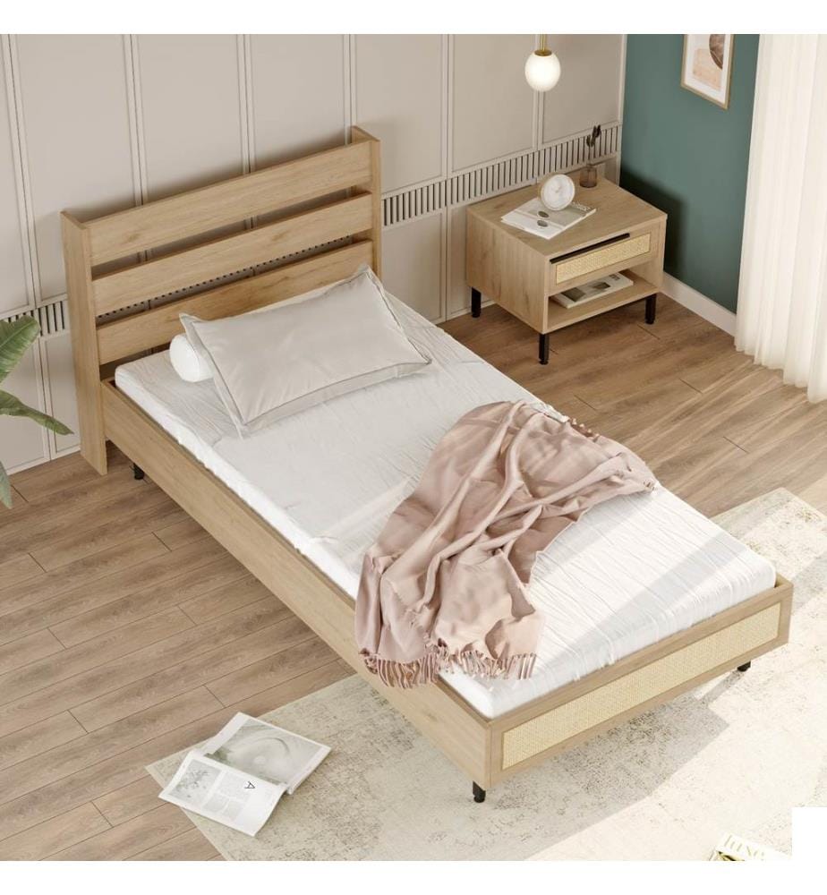 Ensemble pour chambre d'enfant, chêne, PANNEAUX DE PARTICULES 100 % MÉLAMINÉS, pieds métalliques