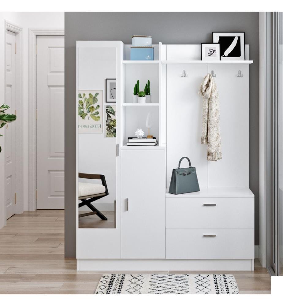 Hallstand, White, Plate De Particules Recueillies En Mélamine