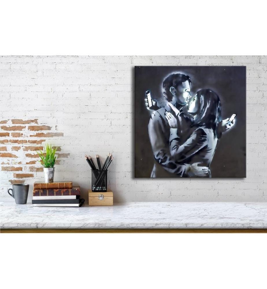 Peinture décorative sur toile, multicolore, 50 % COTON / 50 % POLYESTER, cadre en bois