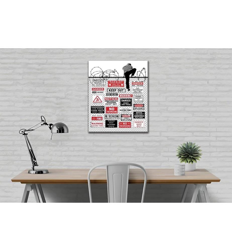 Peinture décorative sur toile, multicolore, 50 % COTON / 50 % POLYESTER, cadre en bois
