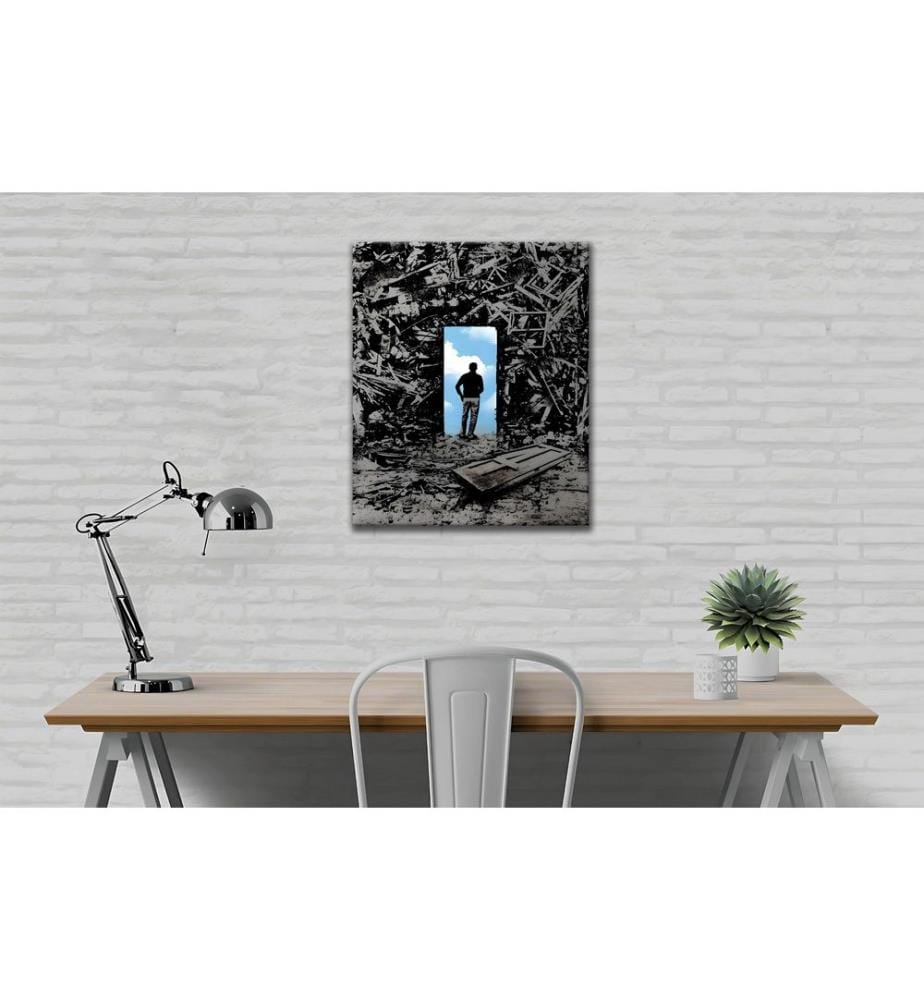 Peinture décorative sur toile, multicolore, 50 % COTON / 50 % POLYESTER, cadre en bois