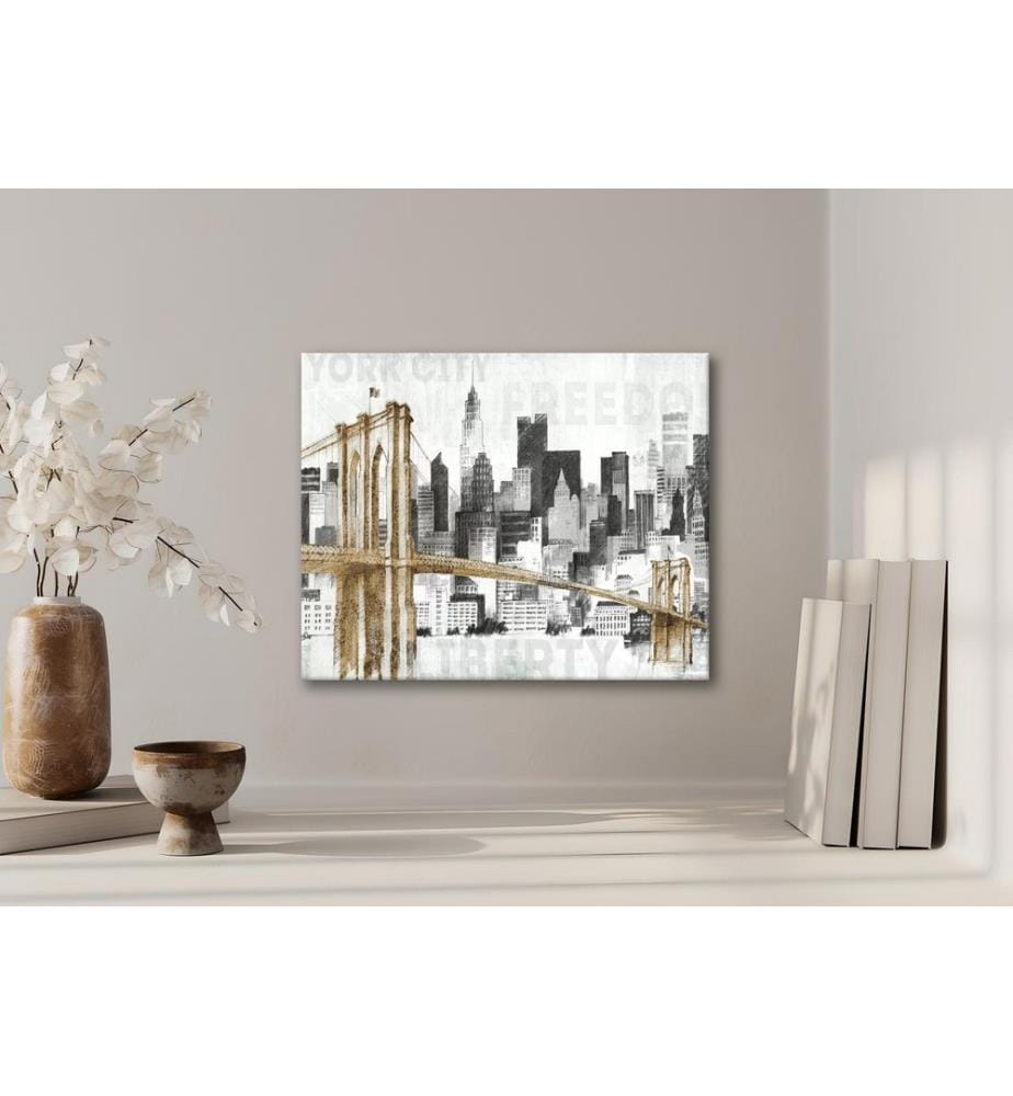 Peinture décorative sur toile, multicolore, 50 % COTON / 50 % POLYESTER, cadre en bois