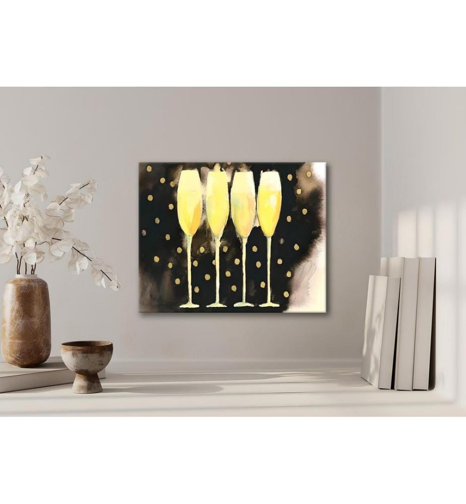 Peinture décorative sur toile, multicolore, 50 % COTON / 50 % POLYESTER, cadre en bois