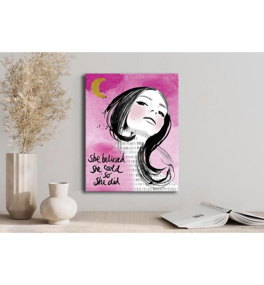 Peinture décorative sur toile, multicolore, 50 % COTON / 50 % POLYESTER, cadre en bois