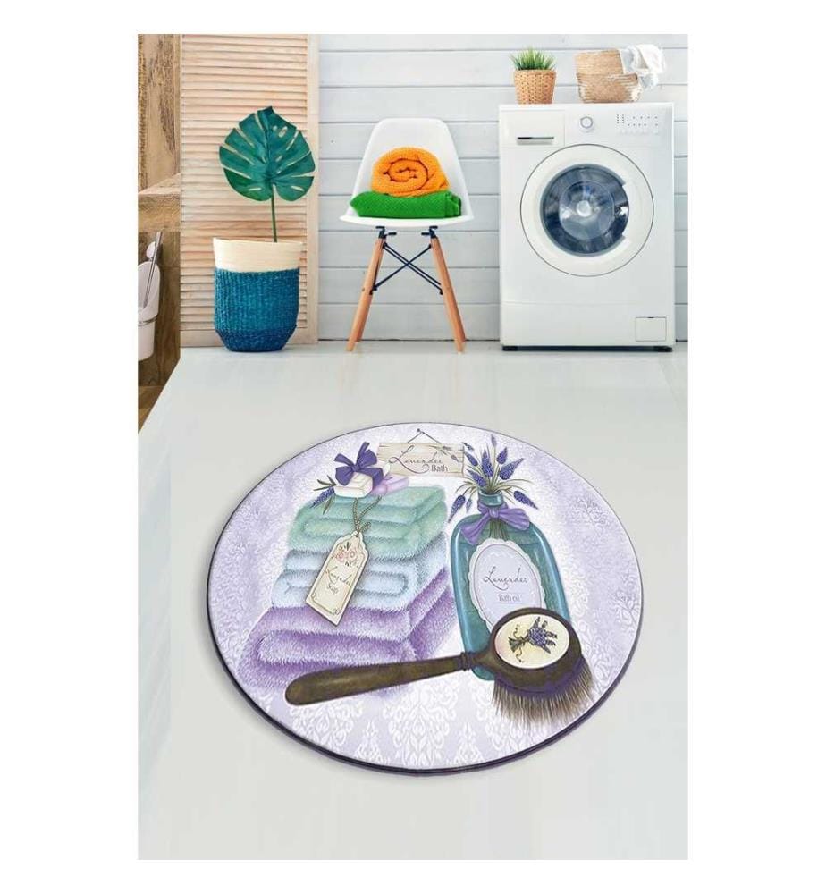Tapis de bain, Lilas, Blanc, Menthe, Marron, 100% Polyester