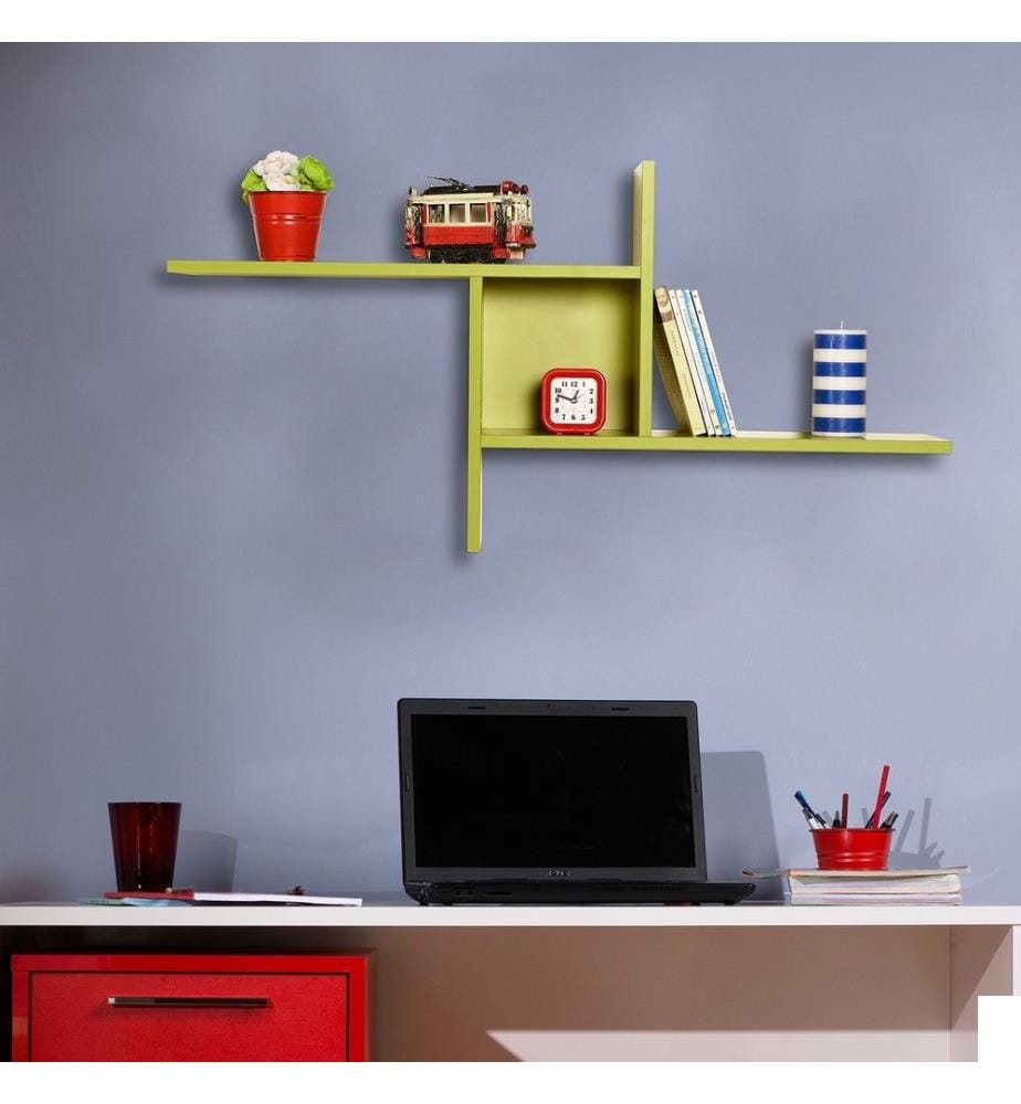 Etagère murale, vert, panneau de particules mélaminé