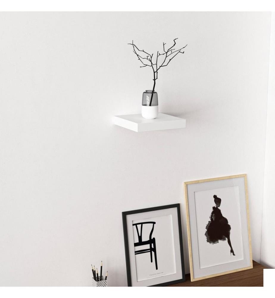 Etagère murale, blanc, panneau de particules mélaminé