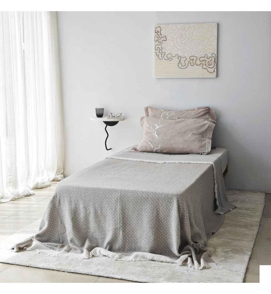 Etagère murale, Noir, Blanc, Bois massif, Cadre : Métal