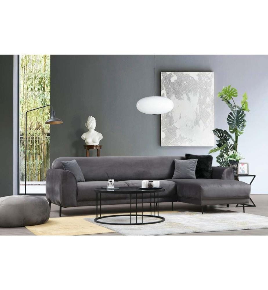 Canapé-lit d'angle, Anthracite, cadre en hêtre - aggloméré, tissu polyester