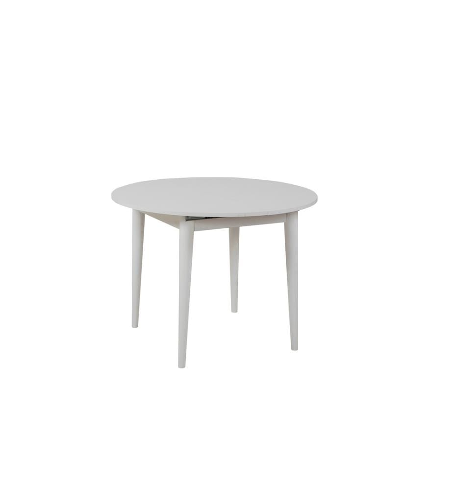 Table de salle à manger extensible, blanc, panneau de particules mélaminé