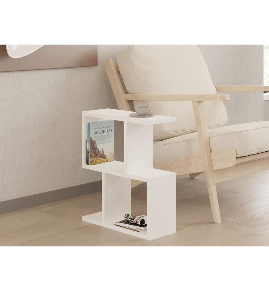 Table d'appoint, blanc, panneau de particules mélaminé