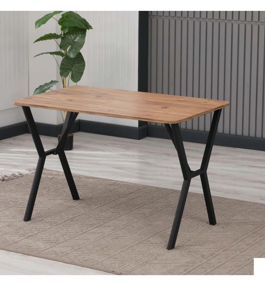 Table de salle à manger, noyer, 100 % panneau de particules mélaminé