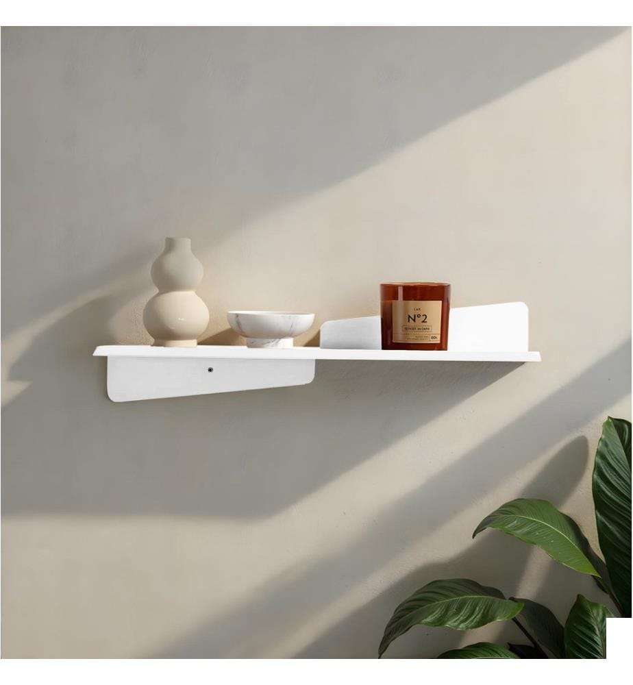 Étagère murale décorative en métal, blanc, cadre : 100 % métal