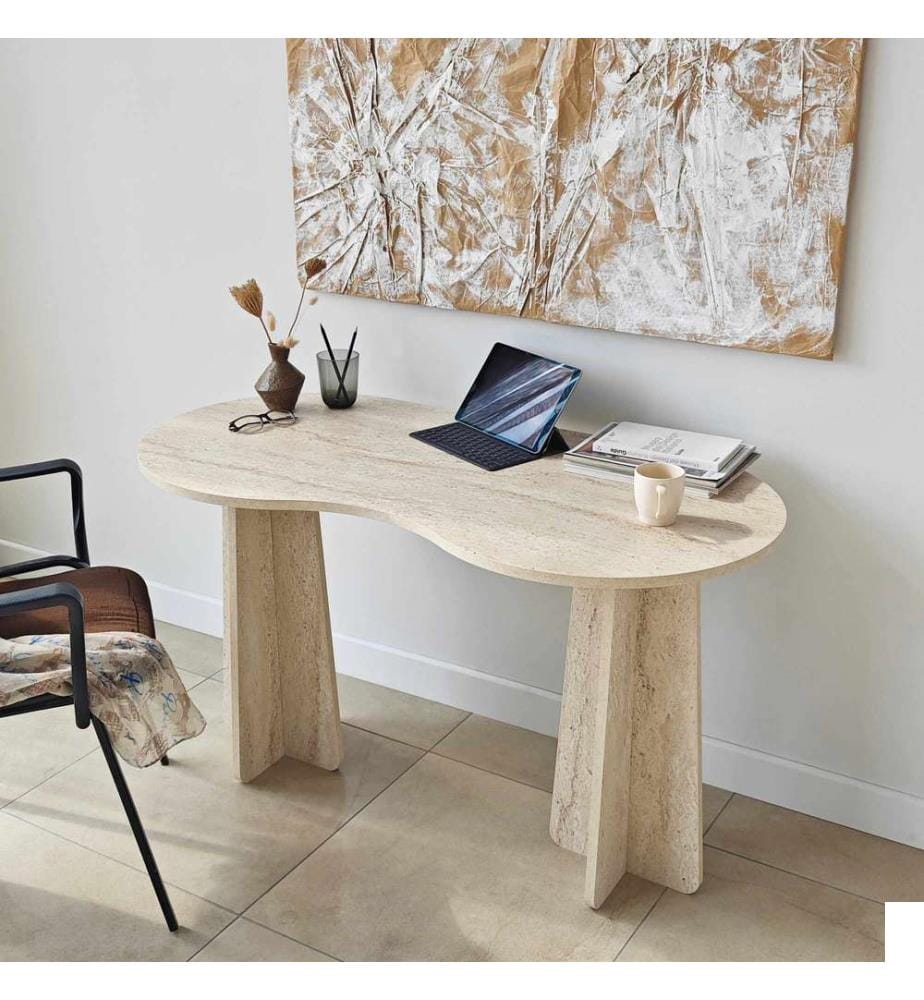 Bureau, travertin, 100 % panneau de particules mélaminé