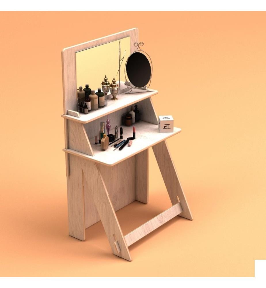 Coiffeuse, bois naturel, 100 % contreplaqué de bouleau