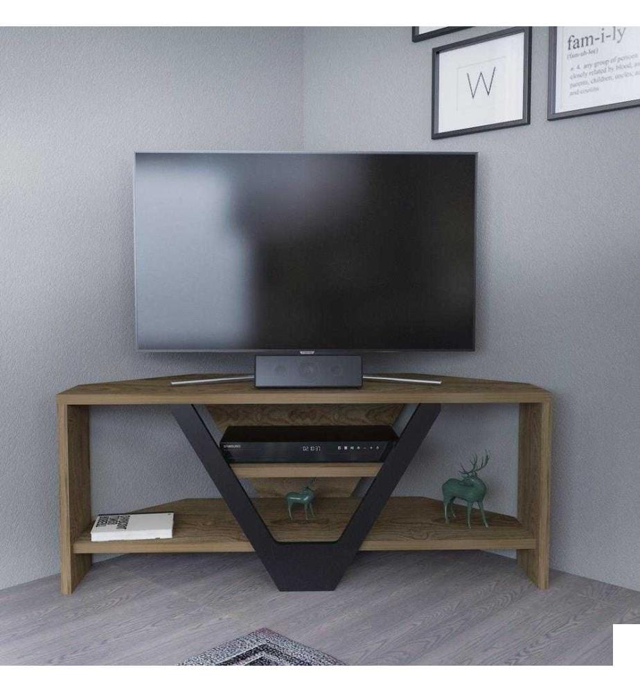 Élément TV, Oud, noir, panneau de particules mélaminé
